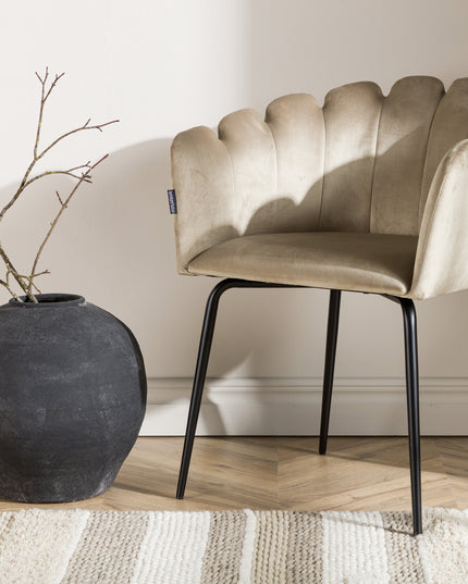 Limhamn tuoli - musta / beige sametti