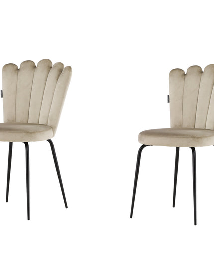 Limhamn kevyt tuoli 2 kpl - musta / beige sametti