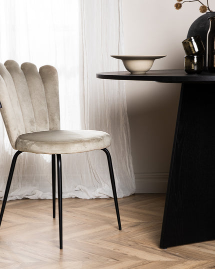 Limhamn kevyt tuoli 2 kpl - musta / beige sametti