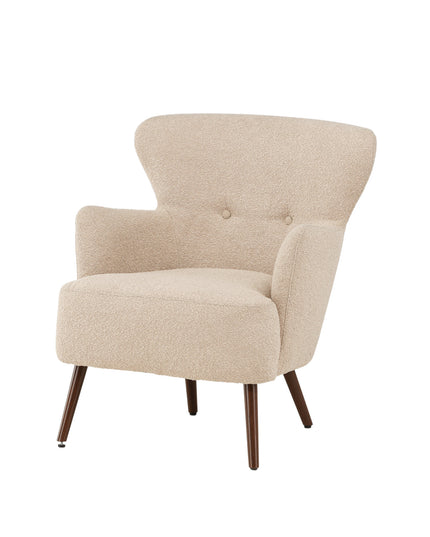Lincoln 1-sitssoffa - Valnöt / Beige bouclé