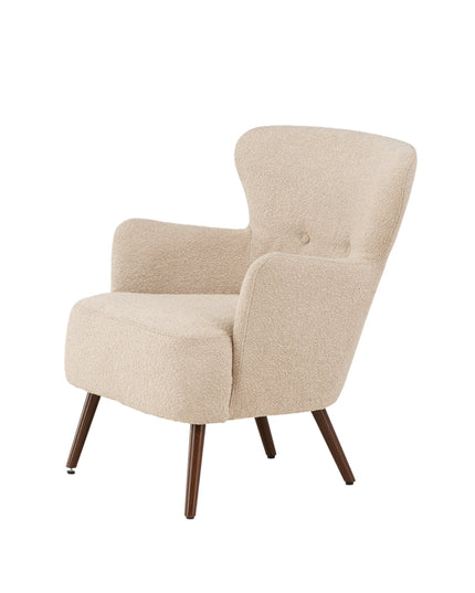 Lincoln 1-sitssoffa - Valnöt / Beige bouclé
