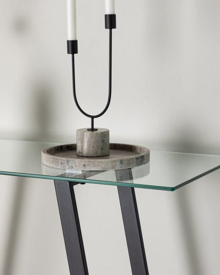 Horten konsolipöytä - kromi -hopea / kirkas lasi lasi