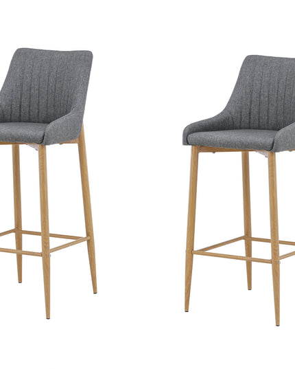 Plaza - Bar stool 2-pack - Oak/Dark grey