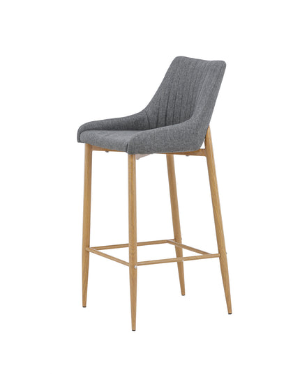 Plaza - Bar stool 2-pack - Oak/Dark grey