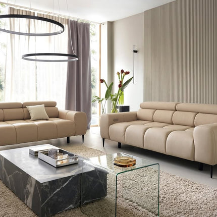 Plaza 3 ja 2 kohandatavad diivanid ehtsa nahaga