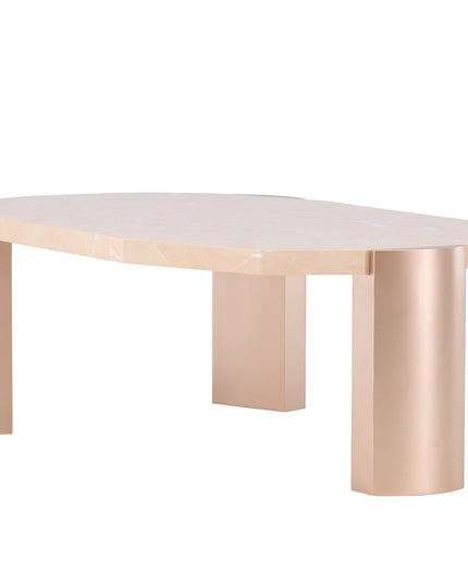 Kres sohvapöytä 125x70,5x40 cm - kulta/ vaaleanpunainen/ marmorinvärinen