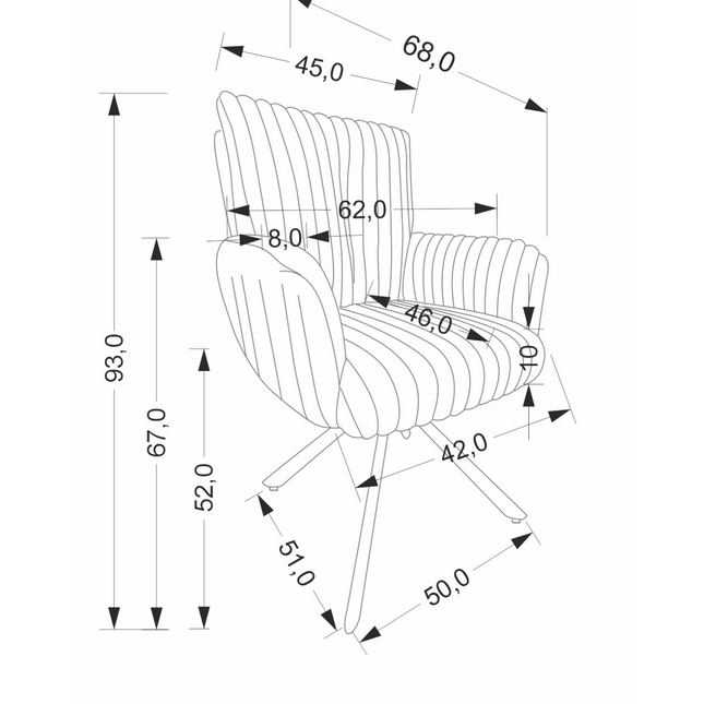 Adele ruokatuoli - vaalea vakosametti