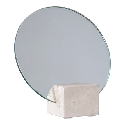 Bella Travertine — table mirror Ø18 cm