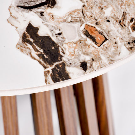 Carin боковой столик орех/белый