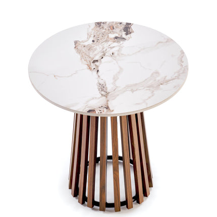 Carin боковой столик орех/белый