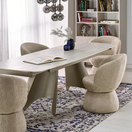 Cashmere ruokapöytä 180-260 cm travertiini kansi