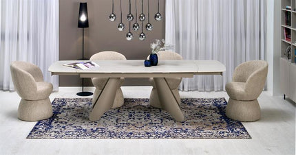 Cashmere ruokapöytä 180-260 cm travertiini kansi