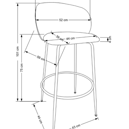 Elisabeth baarituoli beige/kulta