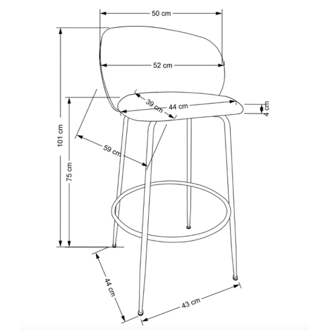 Elisabeth baarituoli beige/kulta