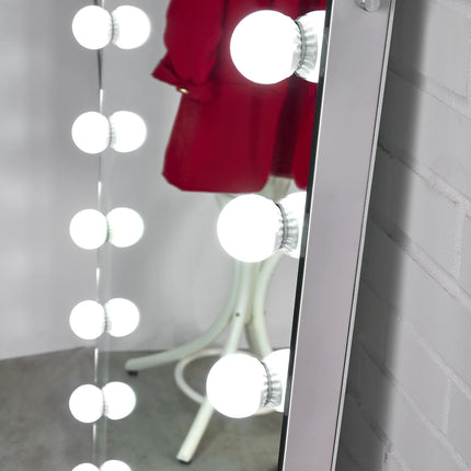 GlowBuddy стоячее зеркало 170x87 см — серебро, светодиодное освещение