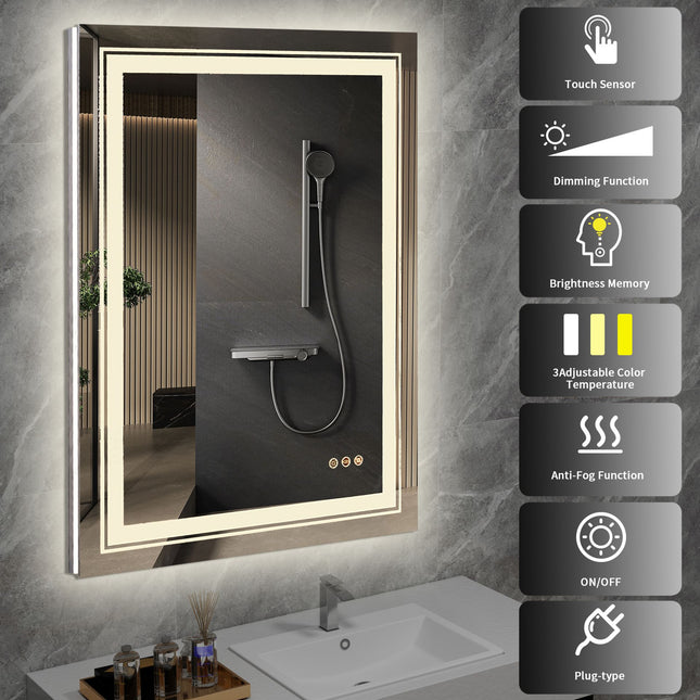 Hehku-LED — подсвеченное зеркало для ванной 60 x 80 см