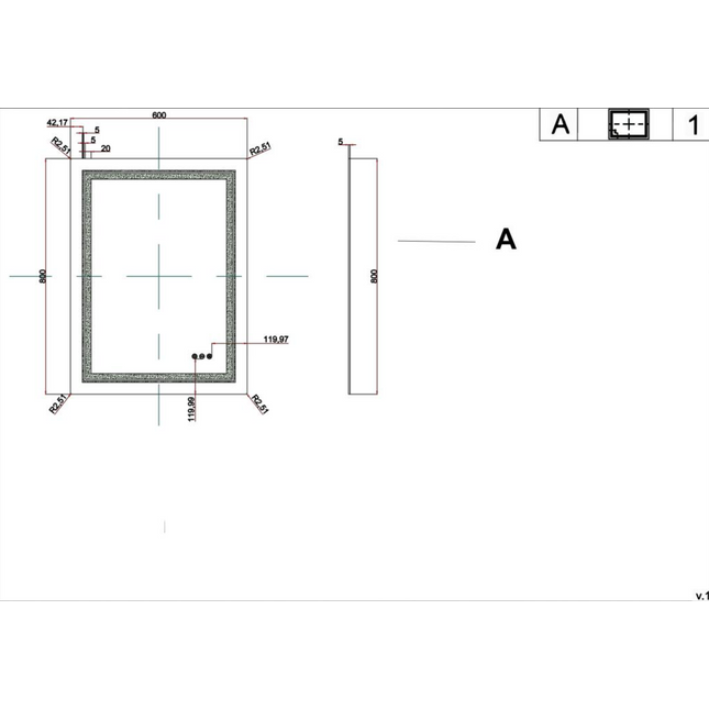 Hehku-LED — подсвеченное зеркало для ванной 60 x 80 см