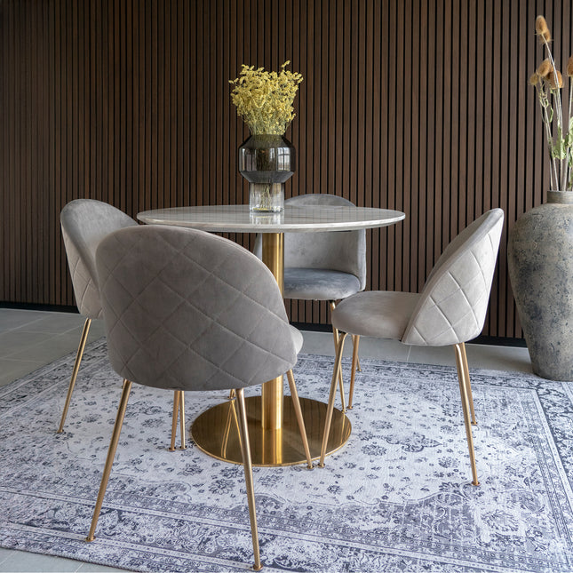 Bolzano ruokapöytä + 4 Geneve tuolia — ruokailuryhmä 4:lle