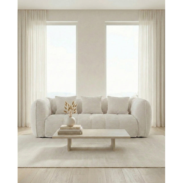 Lumo 3‑istuttava sohva - vaalea vakosametti