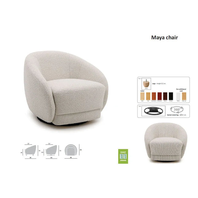  Maya pyörivä lepotuoli Tuoli ec8633-2.myshopify.com nojatuolit, Sohvat