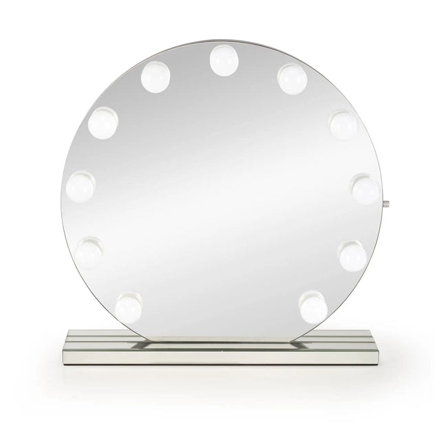  Säde pöytäpeili 70x70 cm — hopea LED Peili ec8633-2.myshopify.com Peilit, Pöytäpeilit