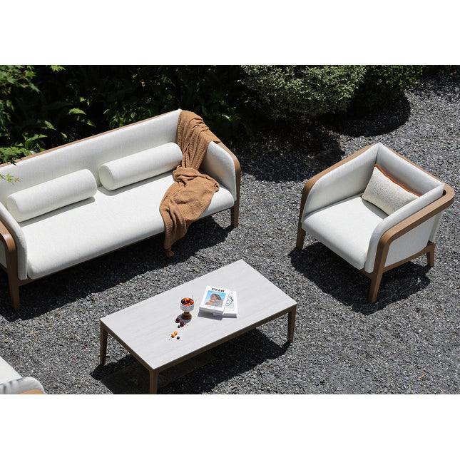  Nizza sohvaryhmä - pähkinä/beige sohvaryhmä ulkokäyttöön ec8633-2.myshopify.com Puutarhakalusteet, Ukosohvat ja sohvasetit, Ulkokaluste setit