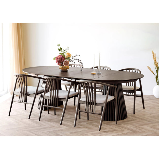  Osaka ruokailuryhmä 120–240 cm ruskea + 6 Agustin ruokatuolia Ruokailuryhmä ec8633-2.myshopify.com Keittiö, keittiön sisustus, Ruokailuryhmät