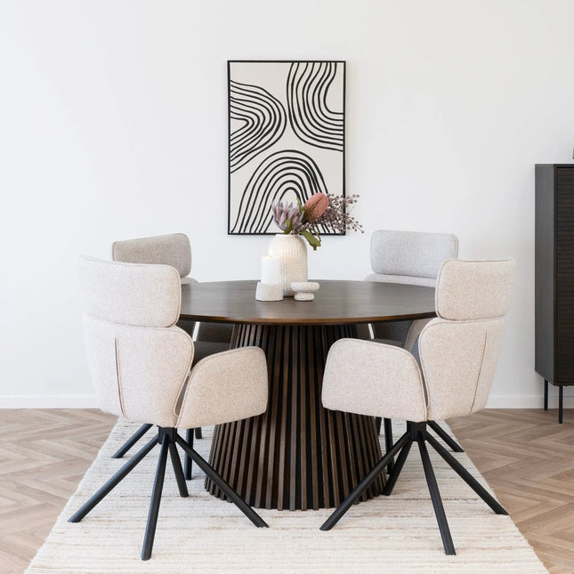  Osaka Ruokapöytä Ruskea ø140 cm Ruokapöytä ec8633-2.myshopify.com keittiön kalusteet, keittiön sisustus, Ruokapöydät