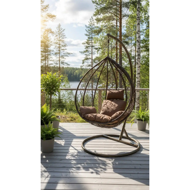  Pesä‑riipputuoli ruskea Riipputuoli ec8633-2.myshopify.com Puutarhakalusteet, Riipputuolit ja riippukeinut