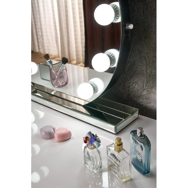  Säde pöytäpeili 70x70 cm — hopea LED Peili ec8633-2.myshopify.com Peilit, Pöytäpeilit