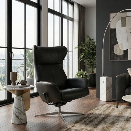 Runde recliner nojatuoli - Aitoa nahkaa