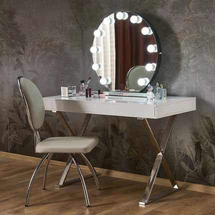 Säde table mirror 70x70 cm — silver LED