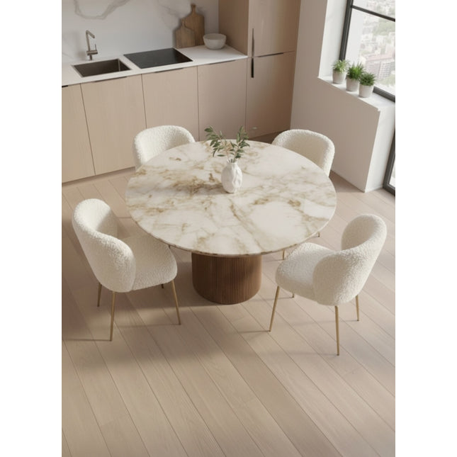 Sevilla ruokailuryhmä - pöytä + 4 Teddy tuolia