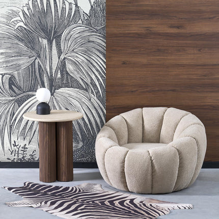 Round lepotuoli beige