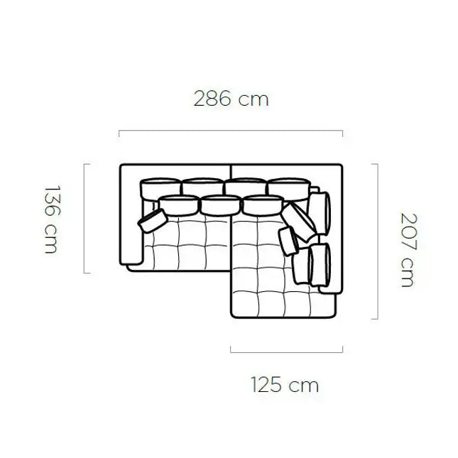 Tiga kulmasohva - vuoteella