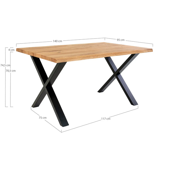  Toulon Lankkupöytä Tammi 140cm Ruokapöytä ec8633-2.myshopify.com keittiön sisustus, Ruokapöydät
