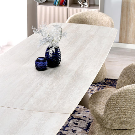 Cashmere ruokapöytä 180-260 cm travertiini kansi