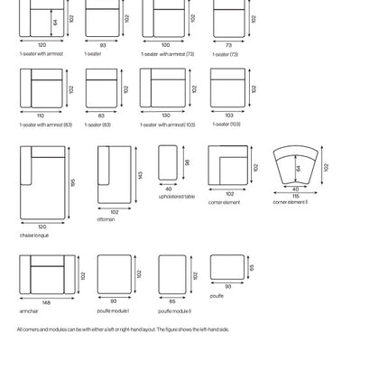 Vento 3-istuttava sohva