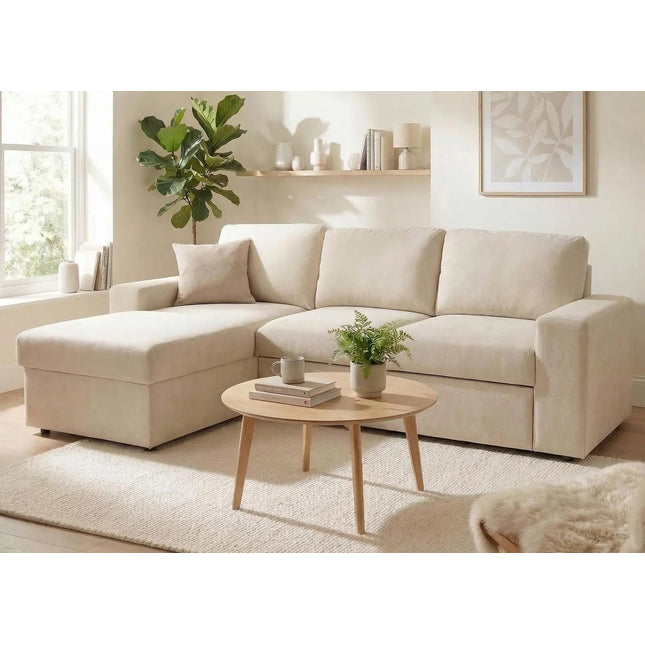 Aava vuodedivaaani beige - pussijousitettu - KalusteDuo_Huonekaluliike_vuodedivaani