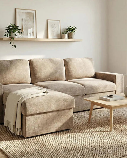Aava vuodedivaaani ruskea / tumma beige - pussijousitettu - KalusteDuo_Huonekaluliike_vuodedivaani