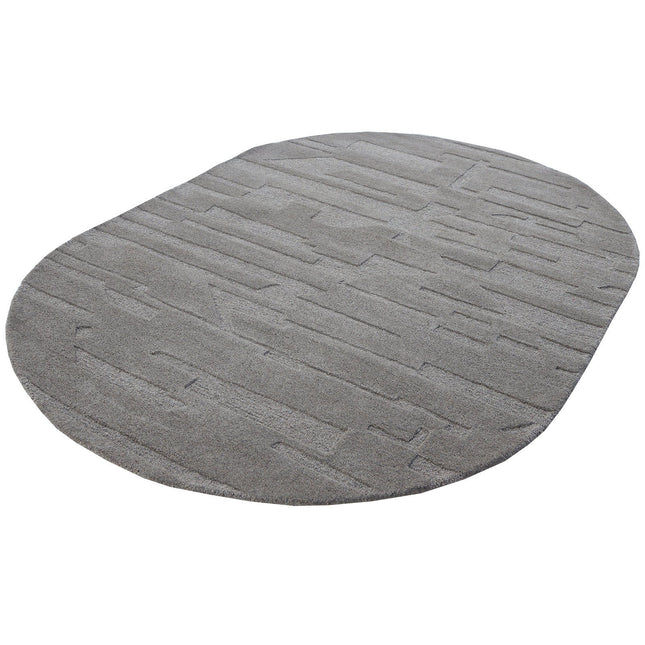 Adria soikea villamatto 200x290 cm – kohokuvioitu geometrinen design - #KalusteDuo_#Huonekaluliike_Matto