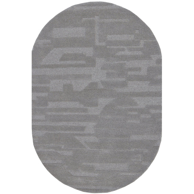 Adria soikea villamatto 200x290 cm – kohokuvioitu geometrinen design - #KalusteDuo_#Huonekaluliike_Matto
