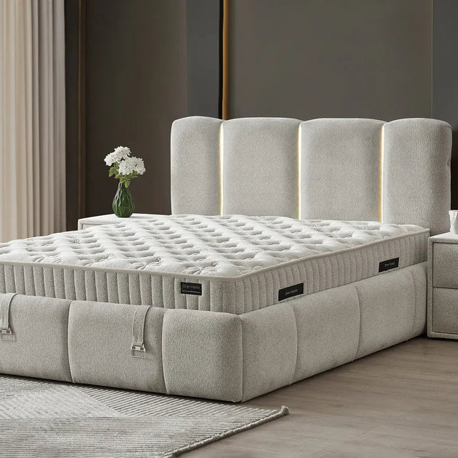 Aurelia sänky - led valoilla ja säilytystilalla 160 - 180x200 cm - KalusteDuoHuonekaluliikeSänky