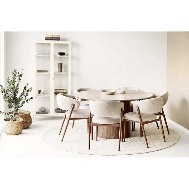 Bela matto, käsin kudottu, beige, ø240 cm - KalusteDuo_Huonekaluliike_matot