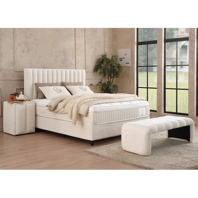 Bellezza jenkkisänky 140×200 cm - vaalea beige - KalusteDuo_Huonekaluliike_Jenkkisänky