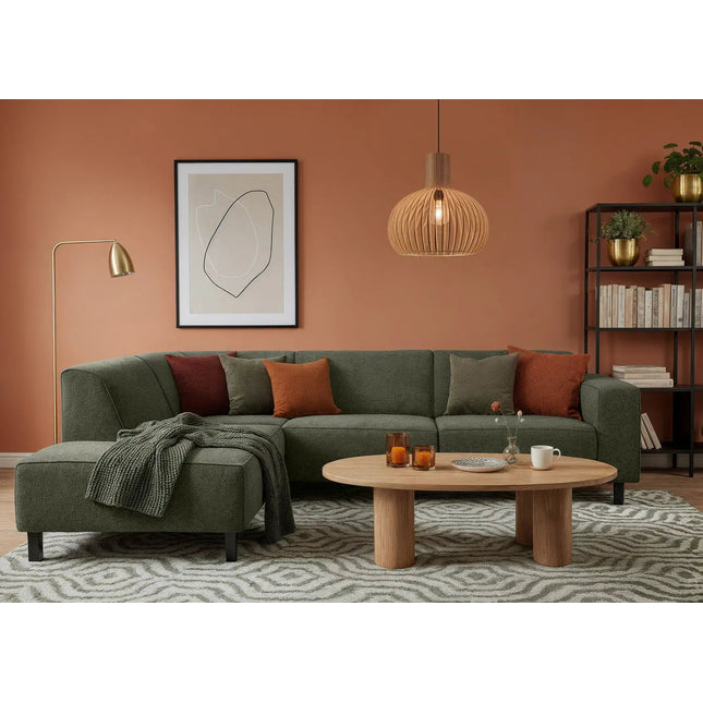 Ben kulmasohva - beige ja vihreä varastossa - KalusteDuo_Huonekaluliike_Kulmasohva