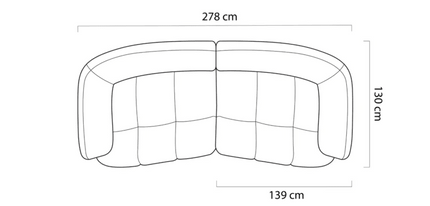 Besso XL 3 istuttava - kaareva sohva - KalusteDuoHuonekaluliikeSohva