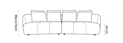 Besso XL 3 istuttava - kaareva sohva - KalusteDuoHuonekaluliikeSohva