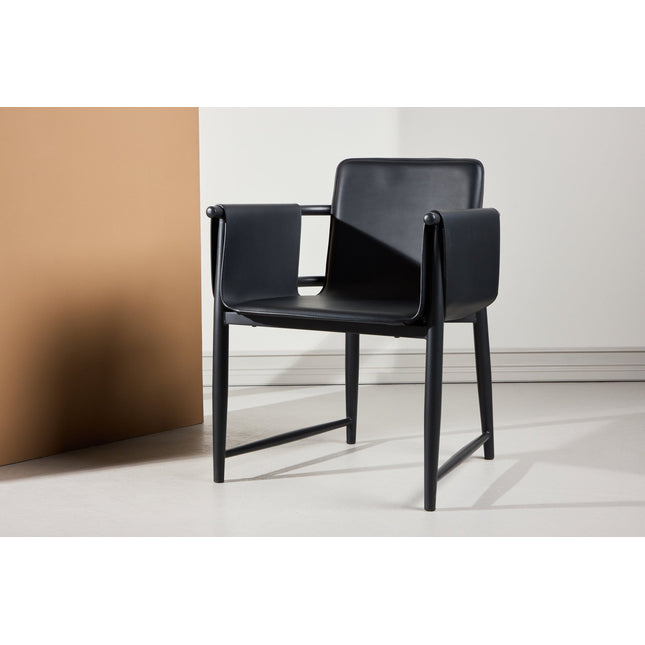 Bjäre nojatuoli 60x61x78 cm - metallirunko / musta PU - KalusteDuo_Huonekaluliike_Tuoli