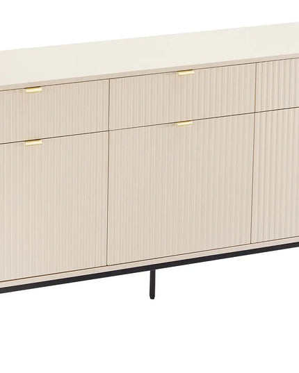 Björk lipasto 154 cm – beige, kultaiset vetimet - KalusteDuo_Huonekaluliike_lipasto